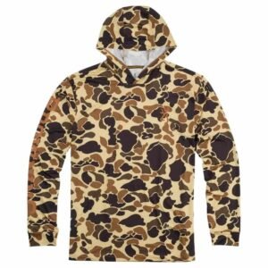 Browning Hooded Long Sleeve Tech Shirt Vintage Tan Camo M