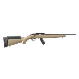 Ruger American Rimfire Rifle .22 WMR 15rd Magazine(1) 16″ Threaded Barrel FDE Synthetic Stock
