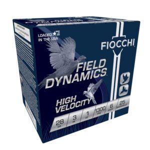 Fiocchi High Velocity Shotshells 28 ga 3″ 1 oz 1300 fps #6 25/ct