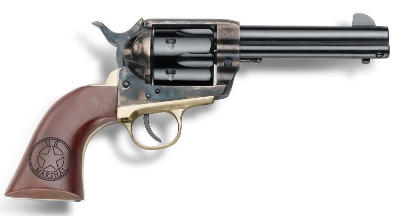 Pietta 1873 US Marshall Handgun .357 Mag/9mm Luger 6rd Capacity 4.75″ Barrel Engraved Walnut Grips Pietta 1873 US Marshall Handgun .357 Mag/9mm Luger 6rd Capacity 4.75″ Barrel Engraved Walnut Grips