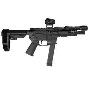Shark Coast Tactical “Midnight” Pistol Bundle 9mm Luger 33rd Glock Style Magazine 5” Threaded Barrel Vortex Red Dot/Streamight Protac