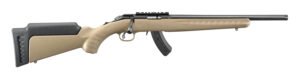 RUGER AMERICAN 17HMR RIFLE 16″ T.B. FDE SYNTHETIC 1-9RD MAG