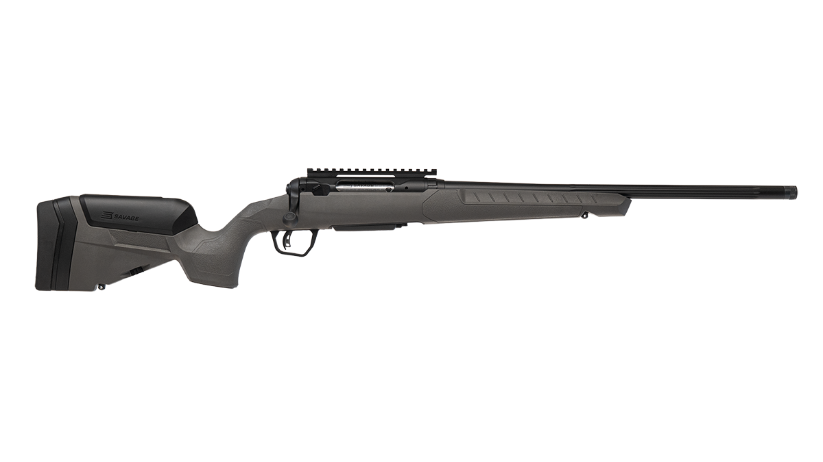 SAVAGE 110 TRAILBLAZER 243WIN RIFLE 20" FLUTED/T.B. FDG, TROPHY STOCK, 4RD