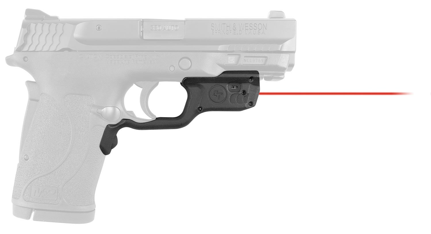 Crimson Trace 0198701 Laserguard Fits S&W M&P 22/380EZ Shield/9EZ Shield, Red Laser Black Polymer