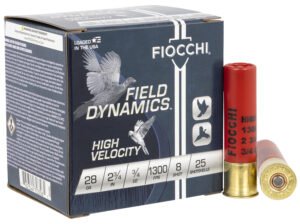 Fiocchi 28HV8 Field Dynamics High Velocity 28Gauge 2.75″ 3/4oz 8Shot 25 Per Box/10 Case