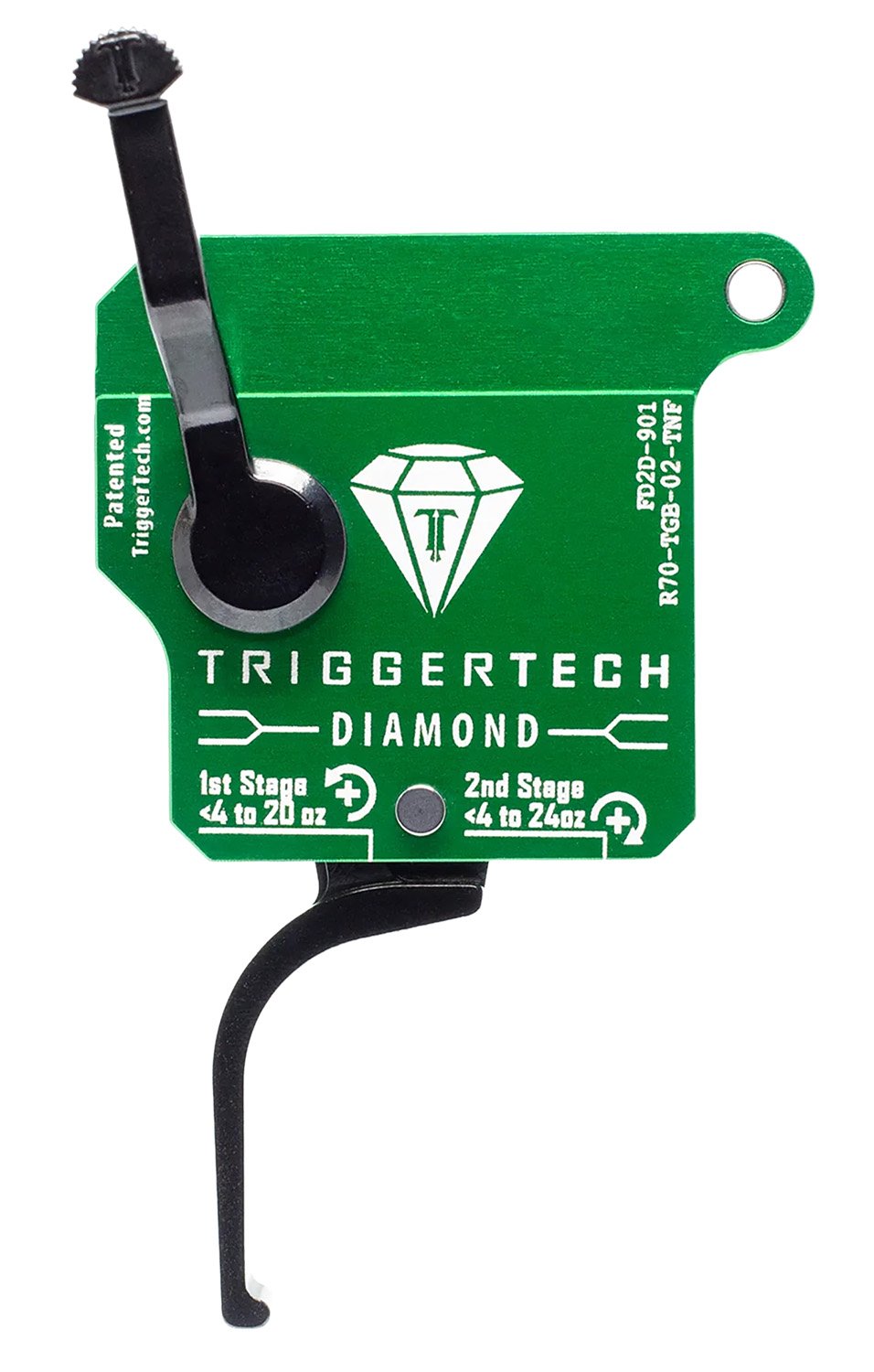 TriggerTech R70TGB02TNF Diamond Two-Stage Flat Clean Trigger with 0.50-2.80 lbs Draw Weight & Green w/Black Parts Finish for Remington 700 Right TriggerTech R70TGB02TNF Diamond Two-Stage Flat Clean Trigger with 0.50-2.80 lbs Draw Weight & Green w/Black Parts Finish for Remington 700 Right