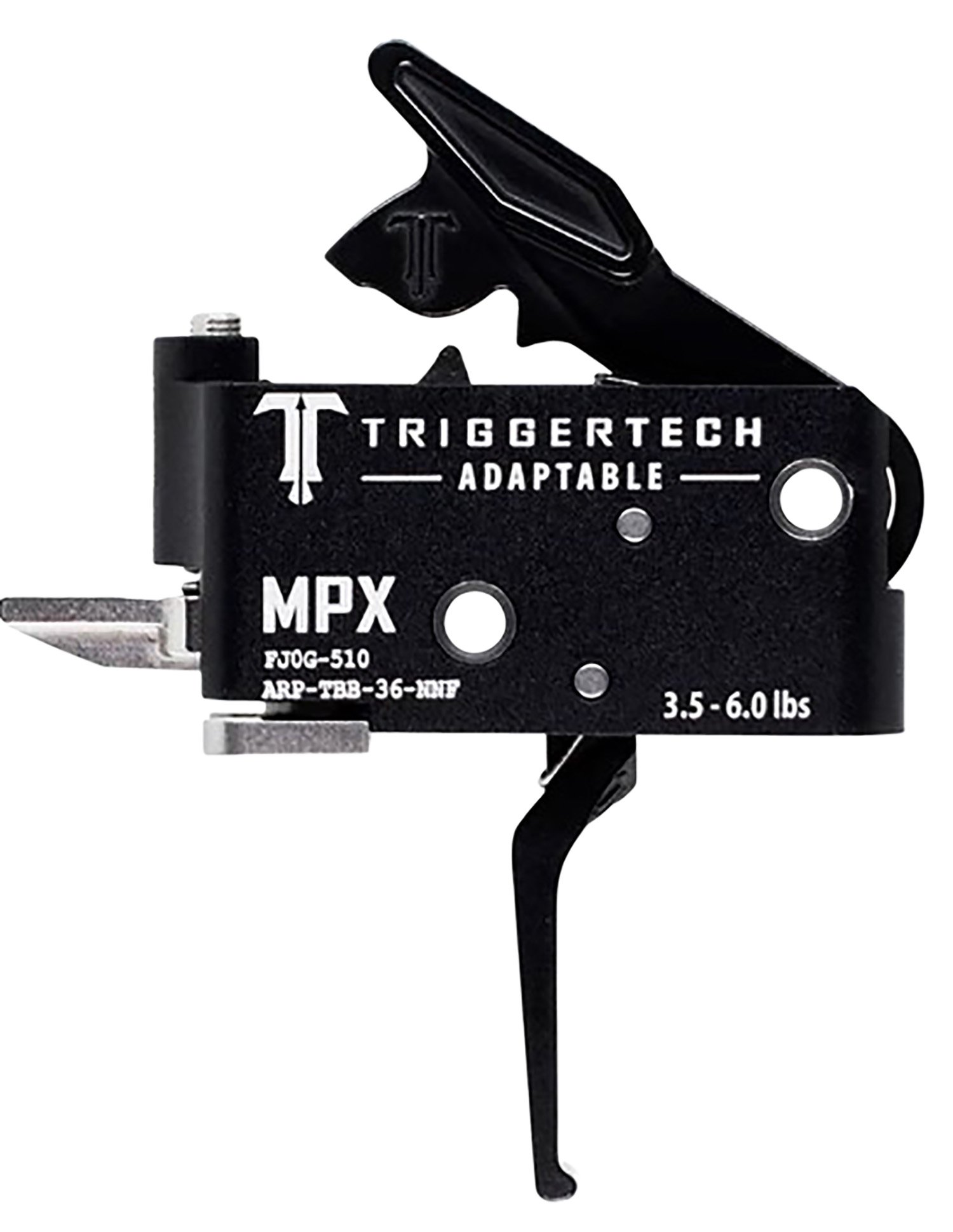 TriggerTech ARPTBB36NNF Adaptable Two-Stage Flat Trigger with 3.50-6 lbs Draw Weight & Black PVD Finish for Sig MPX TriggerTech ARPTBB36NNF Adaptable Two-Stage Flat Trigger with 3.50-6 lbs Draw Weight & Black PVD Finish for Sig MPX