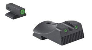 Meprolight USA 412183111 Hyper-Bright  Green Tritium Green Outline Front Sight-Green Tritium Black Outline Rear Sight Kimber 1911 Slant