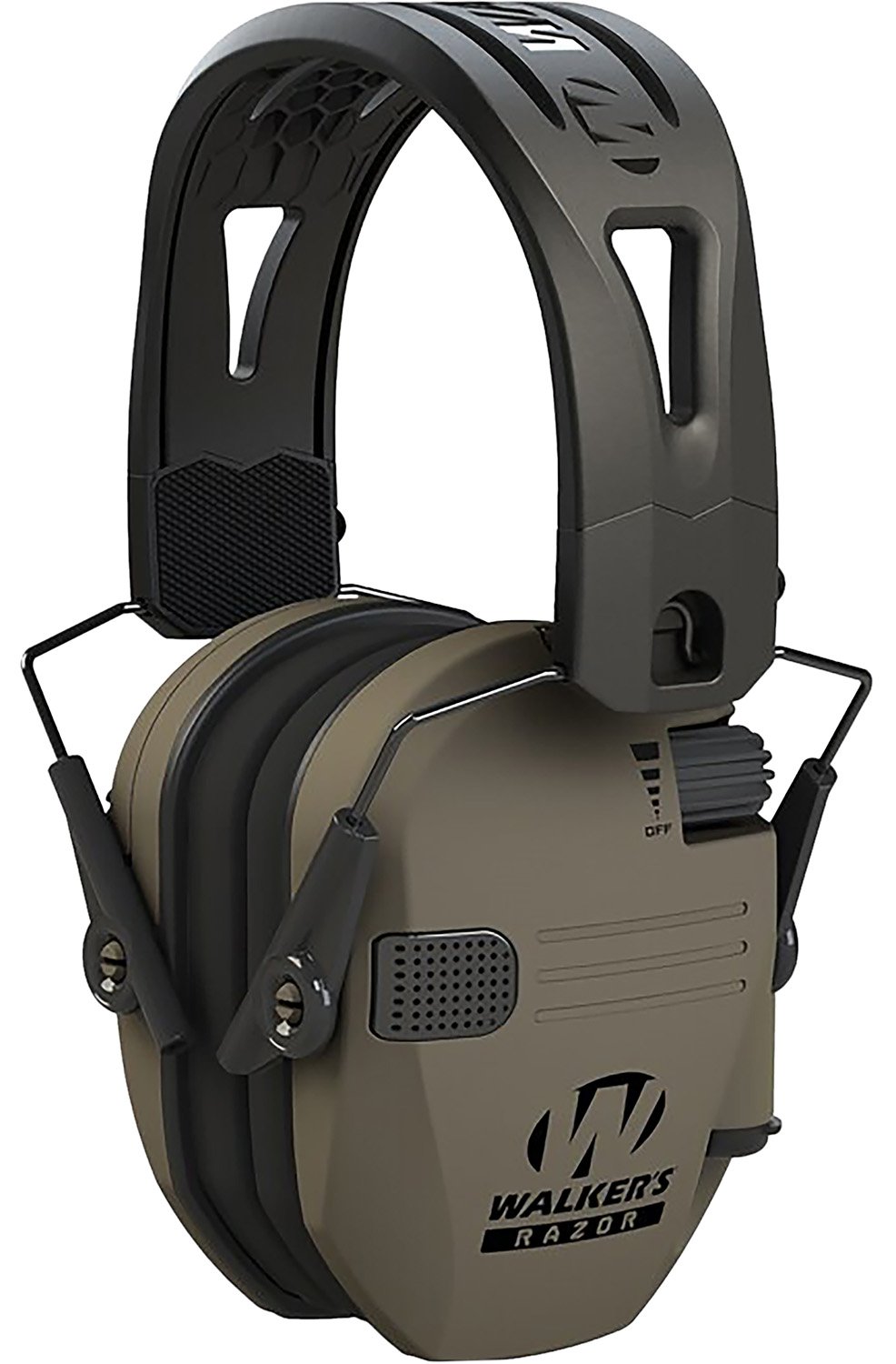 Walker's GWPRSEMRHFDE Razor Tacti-Grip 23 dB Over the Head Flat Dark Earth/Black Polymer