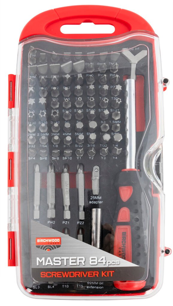 Birchwood Casey DLXSDS Master Screwdriver Kit  84 Pieces Includes Slotted/Philips/Torx/Hex Heads