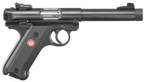 Ruger 40178 Mark IV Target Sports South Exclusive 22 LR 10+1 5.50″ Blued Threaded Bull Barrel,  Blued Aluminum Frame, Black Checkered Polymer Grip, Right Hand, Two Magazines