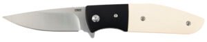 CRKT 2867 Curfew  3.10″ Folding Plain Satin 8Cr13MoV SS Blade/Black/White Resin Infused Fiber w/Aluminum Bolster Handle Includes Pocket Clip