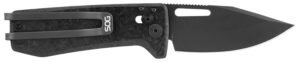 S.O.G SOG12630557 Ultra XR XHP 2.80″ Folding Plain Black Satin TiCN Cryo CTS XHP Blade/ Black Carbon Fiber Handle Includes Pocket Clip