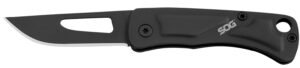 S.O.G SOG-CE1002-C Centi I 1.40″ Folding Straight Back Plain Black Hardcased Stainless Steel Blade/Black Stainless Steel Handle