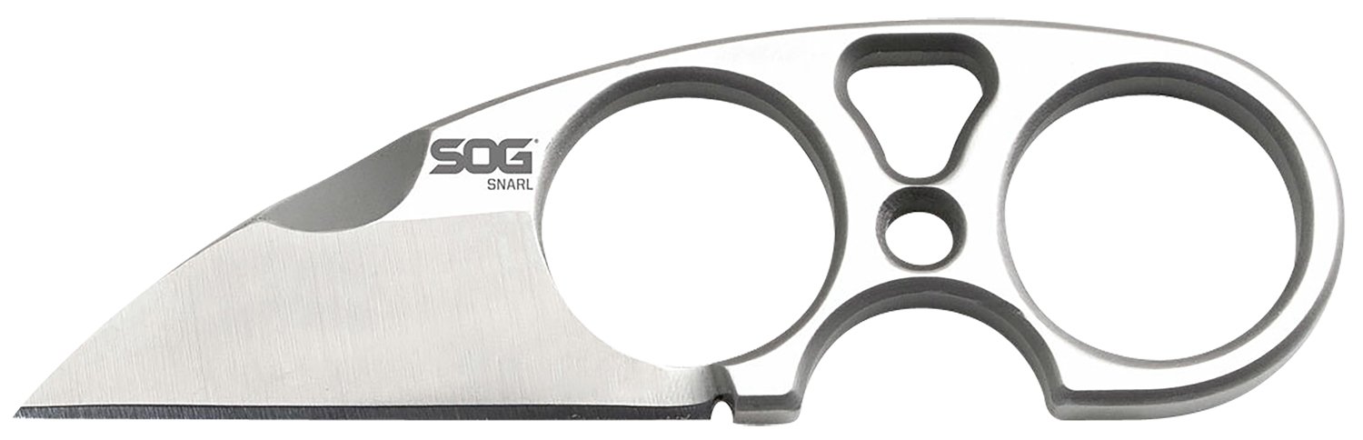 S.O.G SOG-JB01K-CP Snarl 2.30″ Fixed Plain Sheepsfoot Satin 9Cr18MoV SS Blade/ Silver Stainless Steel Handle S.O.G SOG-JB01K-CP Snarl 2.30″ Fixed Plain Sheepsfoot Satin 9Cr18MoV SS Blade/ Silver Stainless Steel Handle