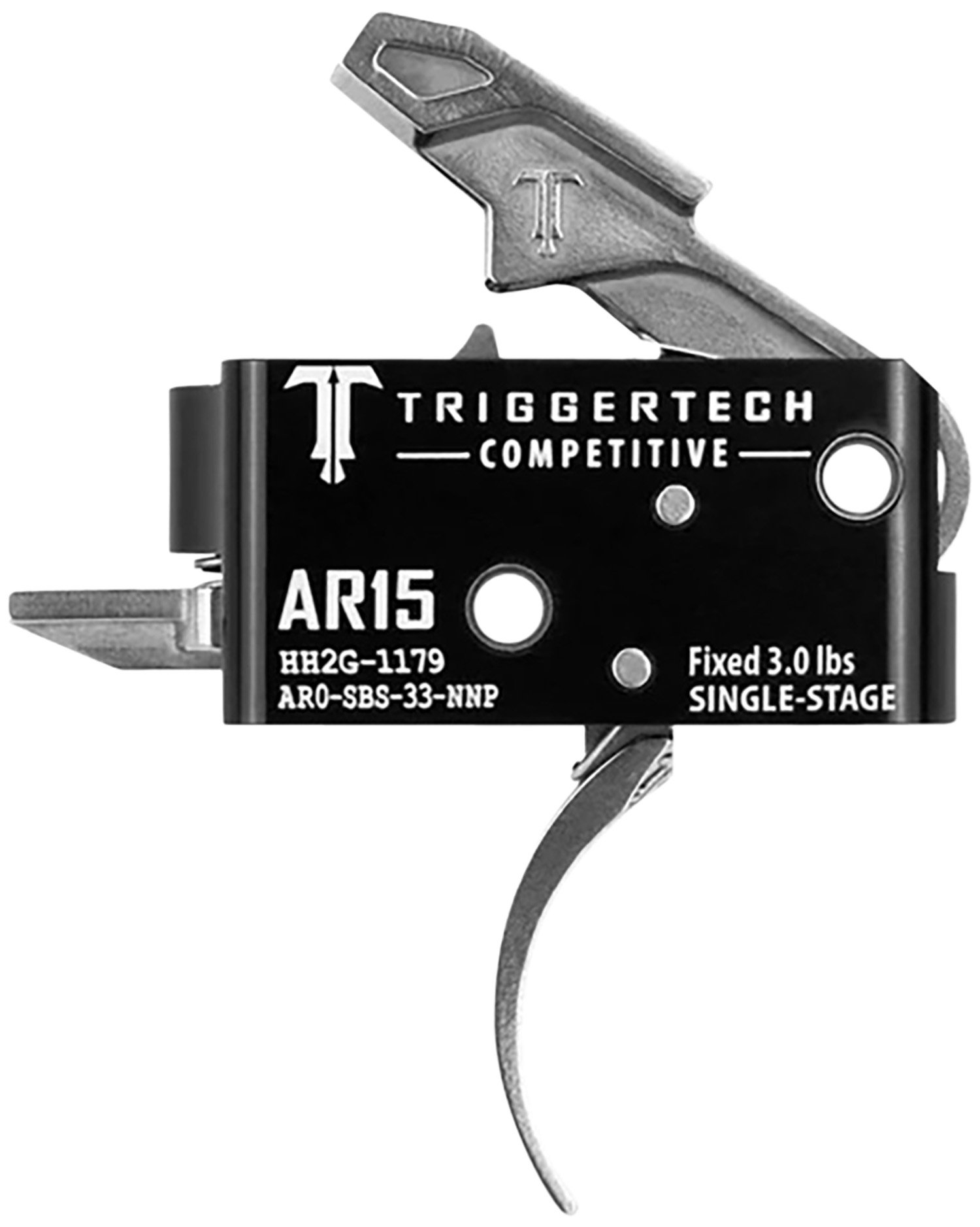 TriggerTech AR0SBS33NNP Competitive Stainless Pro Curved Single-Stage 3 lbs Fixed for AR-15 TriggerTech AR0SBS33NNP Competitive Stainless Pro Curved Single-Stage 3 lbs Fixed for AR-15