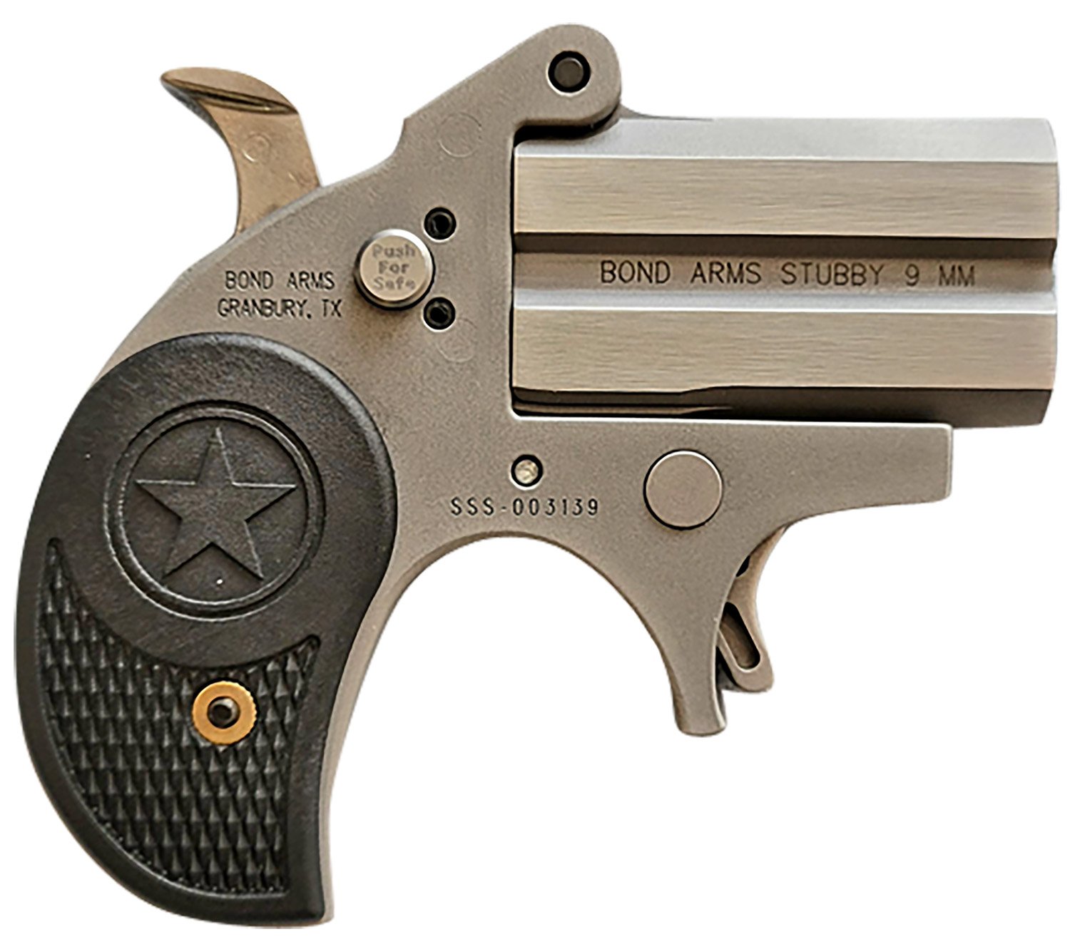 Bond Arms BASTB9mm Luger 2rd Shot 2.20″ Matte Stainless Steel Frame, Black Textured Polymer Grips Bond Arms BASTB9mm Luger 2rd Shot 2.20″ Matte Stainless Steel Frame, Black Textured Polymer Grips