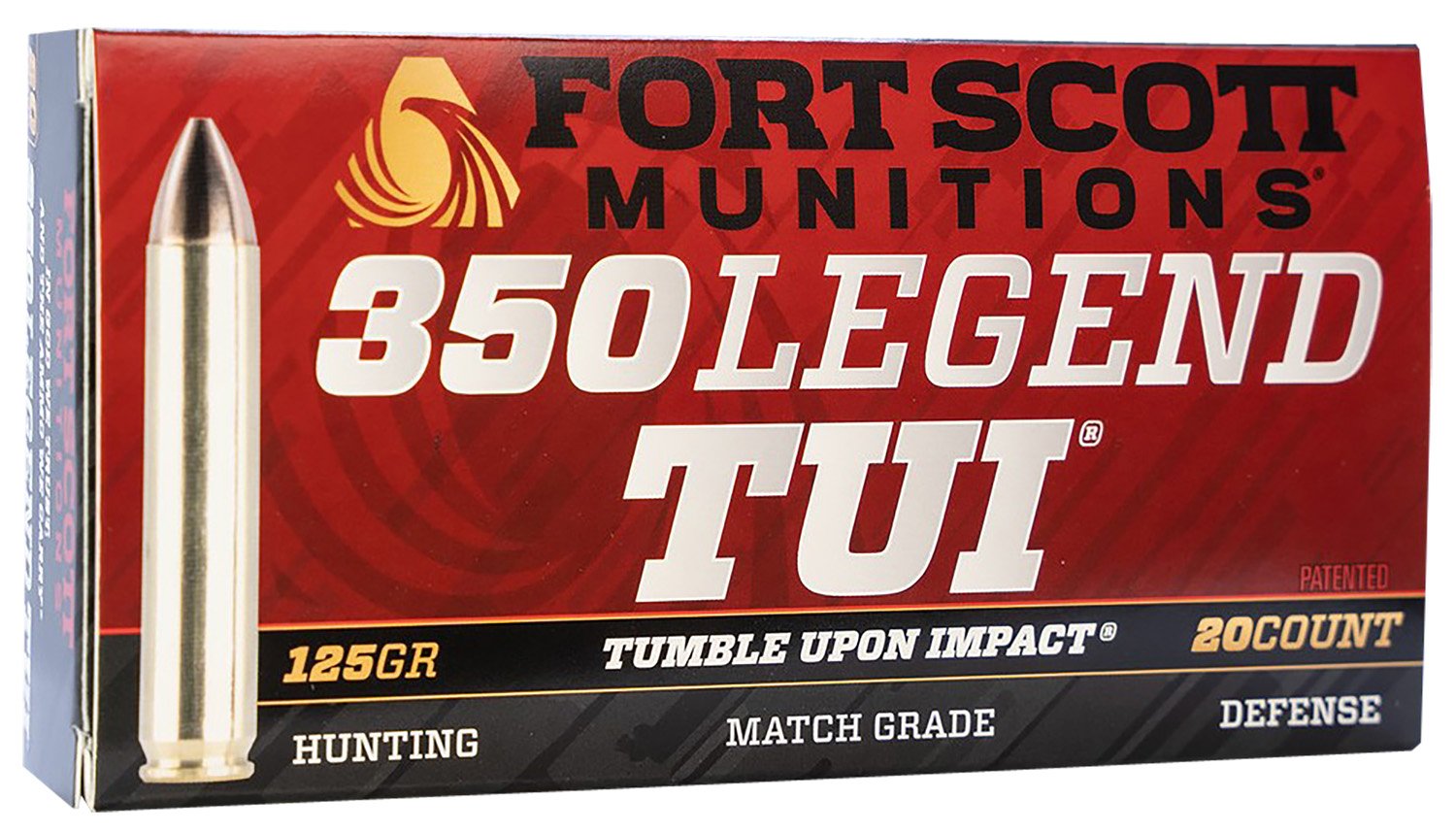 Fort Scott Munitions 350125SCV Tumble Upon Impact (TUI) Rifle 350Legend 125gr Solid Copper Spun 20 Per Box/10 Case Fort Scott Munitions 350125SCV Tumble Upon Impact (TUI) Rifle 350Legend 125gr Solid Copper Spun 20 Per Box/10 Case