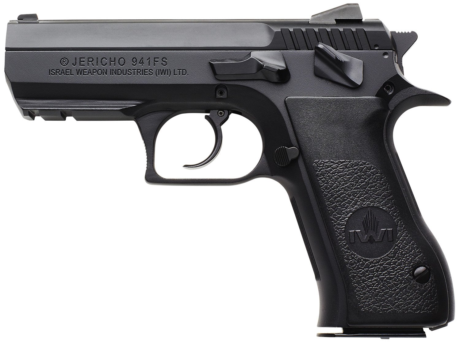 IWI US J941FS910ORP Jericho 941 Mid-Size Frame 9mm Luger 10+1 3.80″ Black Chrome Lined Steel Barrel, Black Serrated Steel Slide & Frame w/Beavertail & Picatinny Rail, Black Textured Grips IWI US J941FS910ORP Jericho 941 Mid-Size Frame 9mm Luger 10+1 3.80″ Black Chrome Lined Steel Barrel, Black Serrated Steel Slide & Frame w/Beavertail & Picatinny Rail, Black Textured Grips