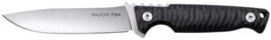 Cold Steel CSFX4RZR Razor Tek  EDC 4" Fixed Clip Point Plain Satin 4116 Krupp SS Blade, 4" Black Textured