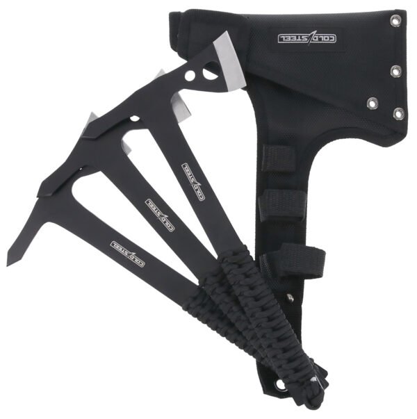 Cold Steel CSTH175AX3PK Throwing Axes  1.75" Black Oxide 420 Stainless Steel Blade Paracord Wrap Handle Set of 3