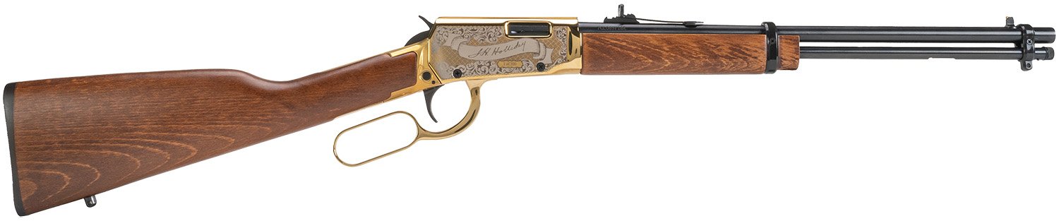 Rossi RL22181WDGDH Rio Bravo Doc Holiday 22 LR 15+1 18″ Polished Black Oxide Alloy Steel Barrel, Gold Engraved Aluminum Receiver, Fixed Hardwood Stock Rossi RL22181WDGDH Rio Bravo Doc Holiday 22 LR 15+1 18″ Polished Black Oxide Alloy Steel Barrel, Gold Engraved Aluminum Receiver, Fixed Hardwood Stock