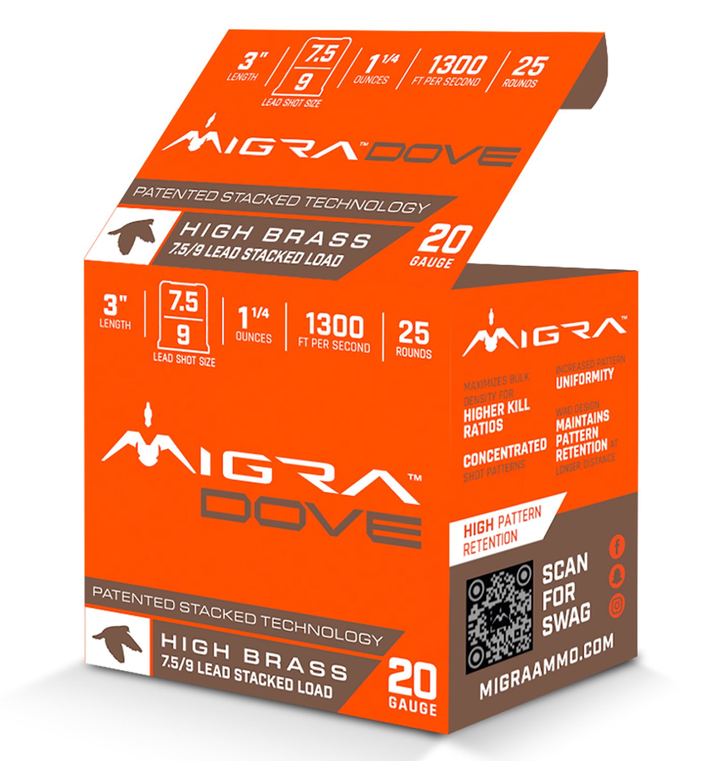 Migra Ammunitions M20UD75-9 Dove 20Gauge 3″ 1 1/4oz 7.5/9Shot 25 Per Box/10 Case Migra Ammunitions M20UD75-9 Dove 20Gauge 3″ 1 1/4oz 7.5/9Shot 25 Per Box/10 Case