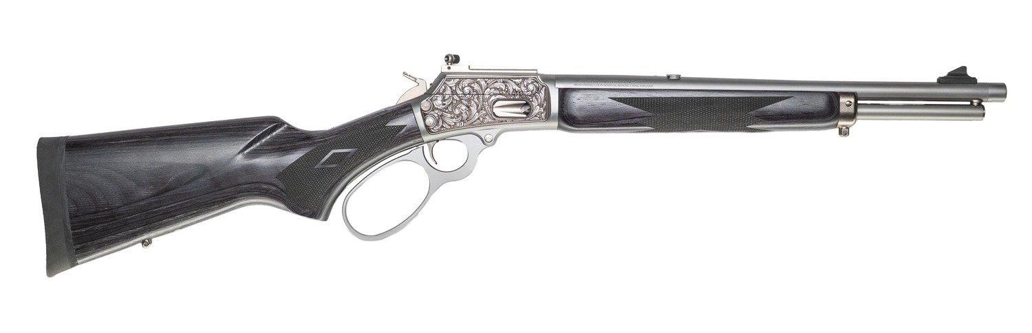 Cnc Firearms CNCRAZ10MM Marlin 1894 SBL Wild Boar 10mm Auto 16″ Polished Stainless Steel, Polished Engraved Receiver, Gray Fixed Laminate Stock Cnc Firearms CNCRAZ10MM Marlin 1894 SBL Wild Boar 10mm Auto 16″ Polished Stainless Steel, Polished Engraved Receiver, Gray Fixed Laminate Stock