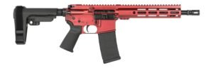 Shark Coast Tactical SCC07121BLZ-P Blaze  5.56 NATO 30+1 10.50″ Black Nitride Threaded Barrel, Aluminum Receiver w/Picatinny Rail, M-LOK Handguard, Polymer SB Tactical SBA3 Brace, Polymer Grip