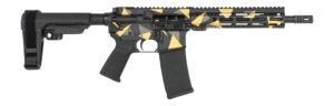 Shark Coast Tactical SCC07176GEO-P Geodesic  5.56 NATO 30+1 10.50″ Black Nitride Threaded Barrel, Aluminum Receiver w/Picatinny Rail, M-LOK Handguard, Polymer SB Tactical SBA3 Brace, Polymer Grip