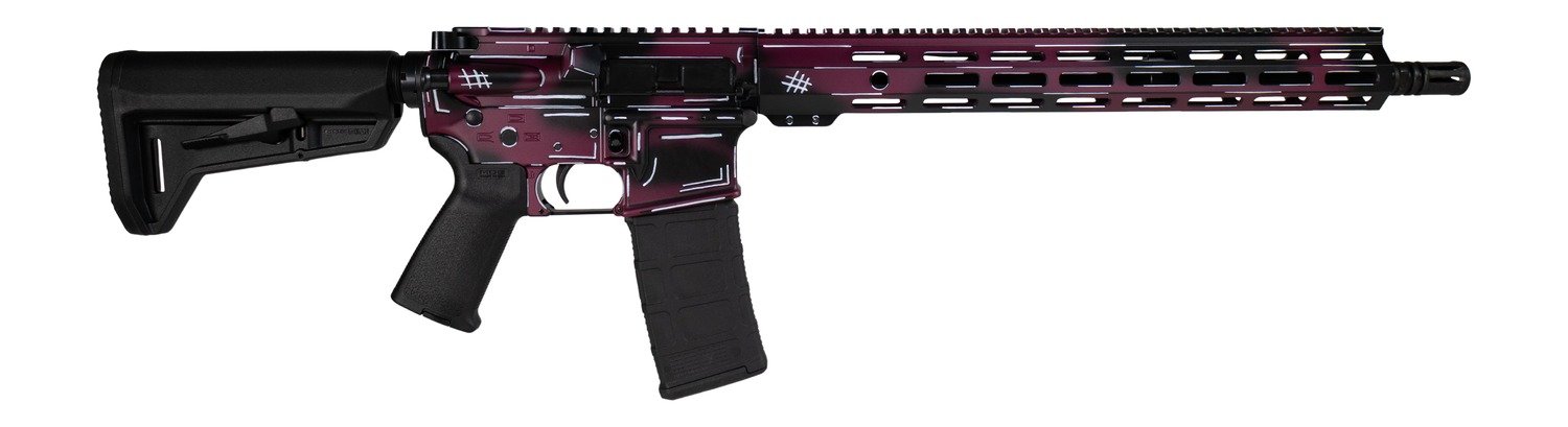 Shark Coast Tactical SCC02119ABKCH Anime-15 5.56 NATO 30+1 16″ Black Nitride Threaded Barrel, Black Cherry Cerakote Aluminum Receiver w/Picatinny Rail, M-LOK Handguard, Magpul Collapsible Black Polym Shark Coast Tactical SCC02119ABKCH Anime-15 5.56 NATO 30+1 16″ Black Nitride Threaded Barrel, Black Cherry Cerakote Aluminum Receiver w/Picatinny Rail, M-LOK Handguard, Magpul Collapsible Black Polym