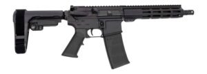 Andro Corp Industries 30010HB ACI-15 Halo 300 Blackout 30+1 10″ Black Nitride Threaded Barrel, Black Anodized Aluminum Receiver w/Picatinny Rail, M-LOK Handguard, Black Polymer SBA3 Pistol Brace, A2 G
