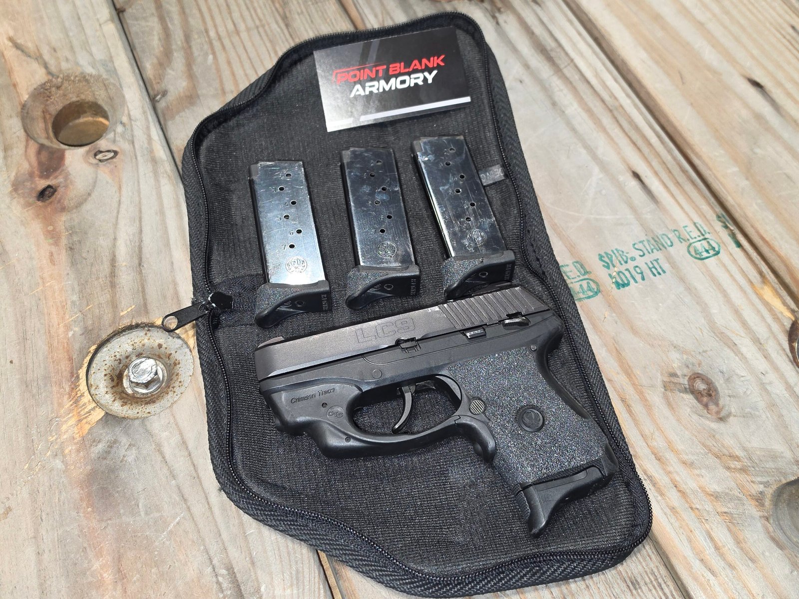 Ruger LC9 9mm Pistol with Crimson Trace Laser 3.12in Black/Blued Pistol - 7+1 Rounds