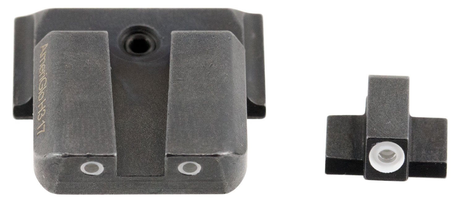 AmeriGlo SW801 Classic Tritium Sight Set for Smith & Wesson M&P Green Tritium White Outline Front Sight-Green Tritium White Outline Rear Sight