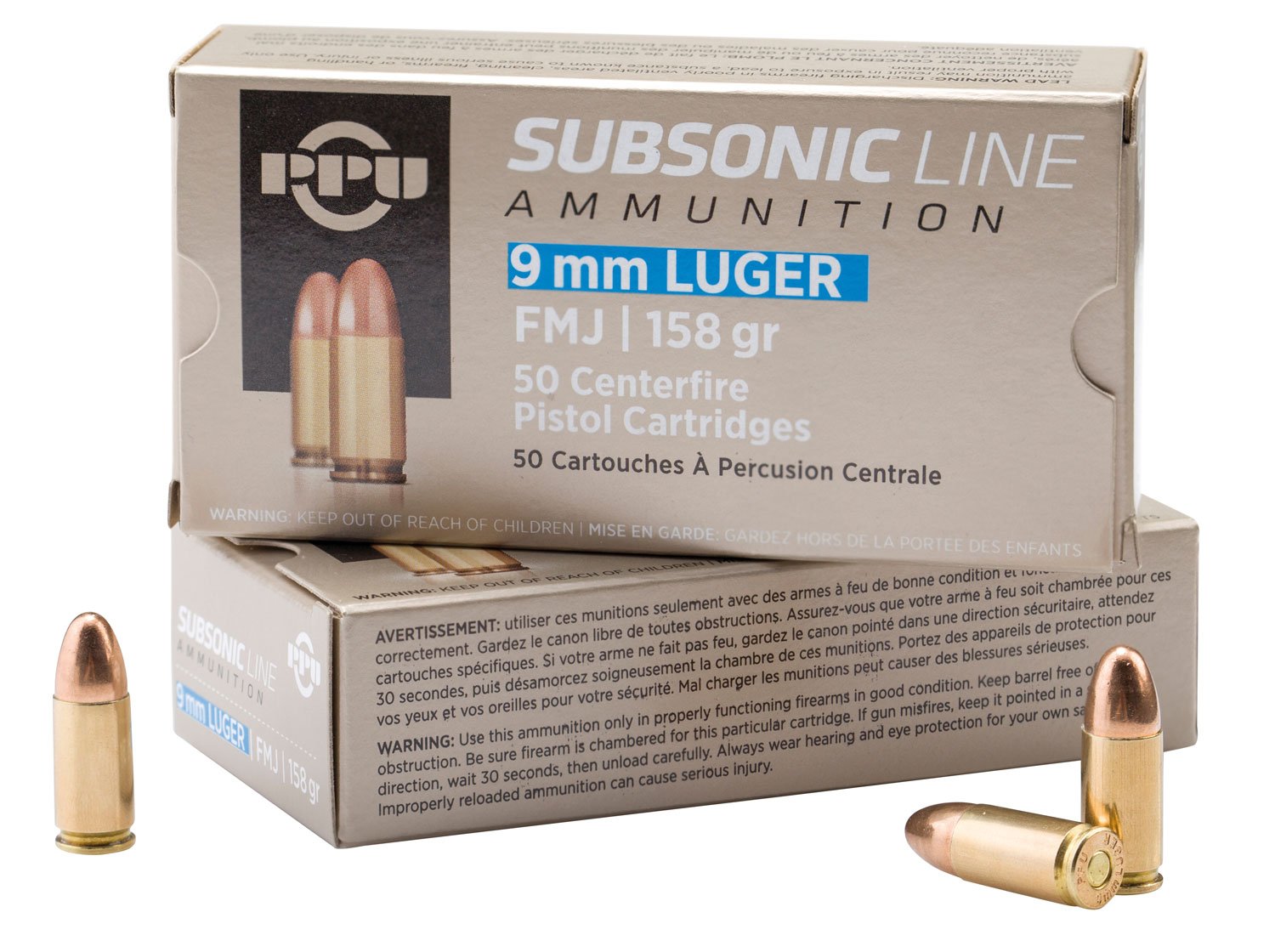 PPU PPS9MM Subsonic 9mmLuger Subsonic 158gr Full Metal Jacket 50 Per Box/20 Case PPU PPS9MM Subsonic 9mmLuger Subsonic 158gr Full Metal Jacket 50 Per Box/20 Case