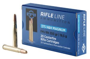 Prvi PPU 375 H&H Mag Ammunition PP375F 300 Grain Full Metal Jacket 10 Rounds