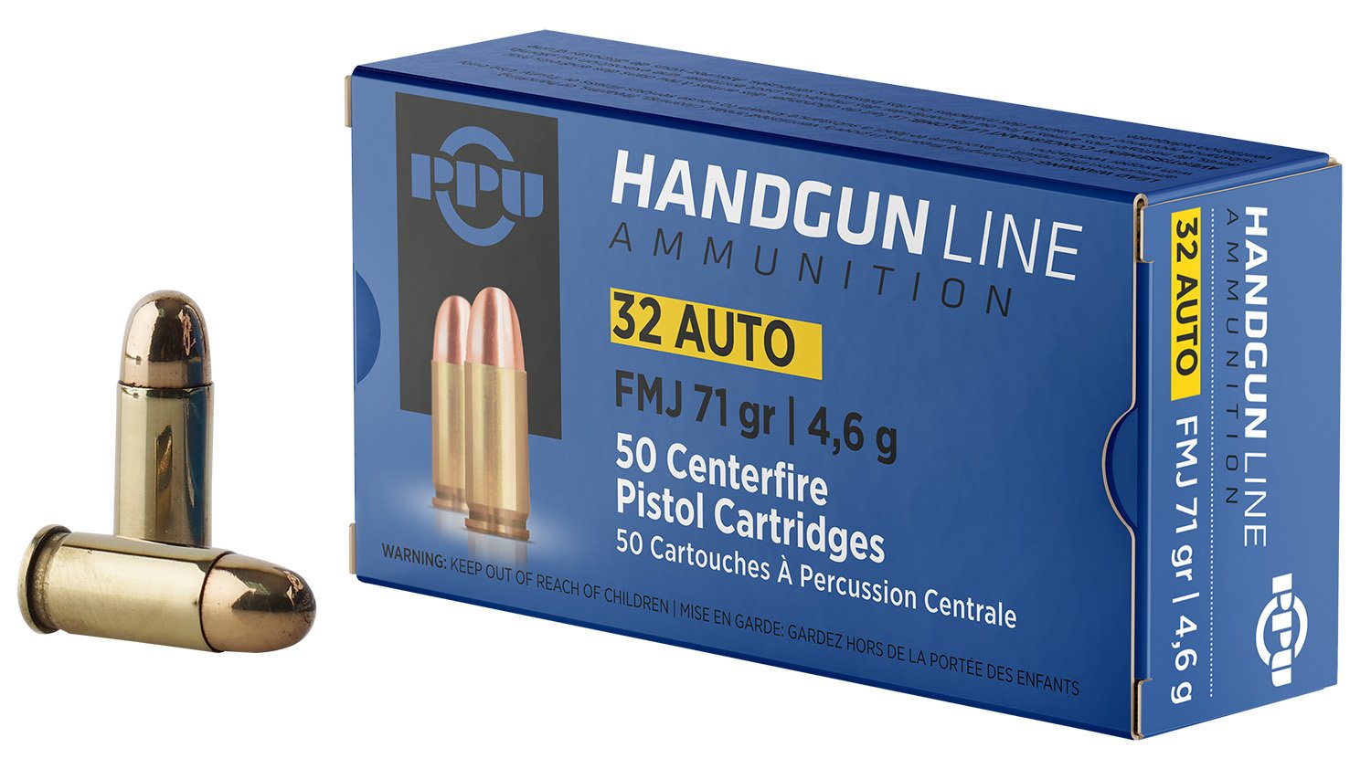 PPU PPH32AF Handgun 32ACP 71gr Full Metal Jacket 50 Per Box/20 Case PPU PPH32AF Handgun 32ACP 71gr Full Metal Jacket 50 Per Box/20 Case