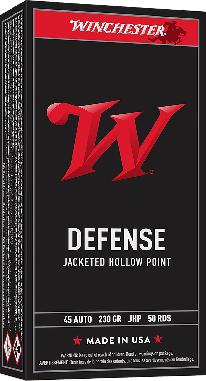 Winchester Ammo USA45JHP USA 45ACP 230gr Jacketed Hollow Point 50 Per Box/10 Case