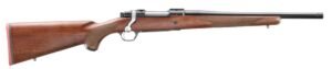 RUGER M77 HAWKEYE HUNTER 358 WIN 16.6IN BARREL 4RD SATIN BLUED  AMERICAN WALNUT STOCK MAUSER TYPE EXTRACTOR LC6 TRIGGER THREADED BARREL 67103