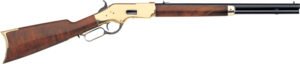 Taylors & Company 550190 1866 Uberti Full Size 45 Colt (Long Colt) 10+1 20″ Blued Octagon Barrel, Brass Receiver, Walnut Fixed Stock, Right Hand