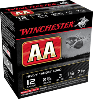 Winchester 12 Gauge Ammunition AAM127 Heavy Target Load 2-3/4" #7.5 Shot 1-1/8oz 1200fps CASE 250 rounds