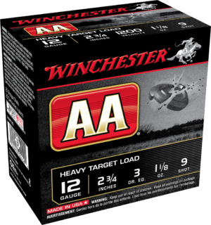 Winchester 12 Gauge Ammunition AAM129 Heavy Target Load 2-3/4" 1-1/8 oz #9 Shot 1200fps CASE 250 rounds