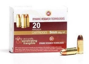 DRT 9mm Ammunition Terminal Shock 85 Grain Jacketed Hollow Point 20 rounds