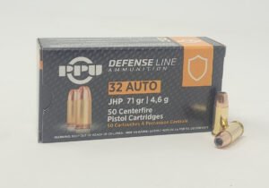 Prvi PPU 32 ACP Ammunition Defense PPD32A 71 Grain Jacketed Hollow Point 50 Rounds