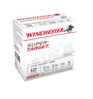 Winchester 12 Gauge Ammunition Target TRGT128 2-3/4" 1-1/8oz #8 shot 1145 FPS CASE 250 rounds