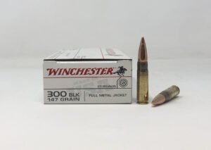 Winchester 300 Blackout Ammunition 147 Grain Full Metal Jacket USA300B147 20 Rounds