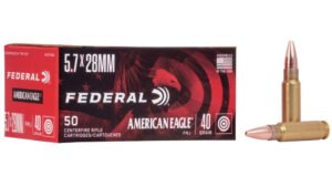 Federal 5.7 x 28mm Ammunition American Eagle 40 Grain Full Metal Jacket 50 Rounds