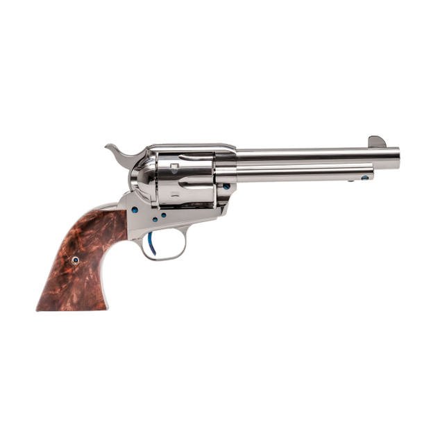 Standard Manufacturing SAA Nickel Revolver .45 Colt 6rd Capacity 5.5″ Barrel 2 Piece Grip Standard Manufacturing SAA Nickel Revolver .45 Colt 6rd Capacity 5.5″ Barrel 2 Piece Grip