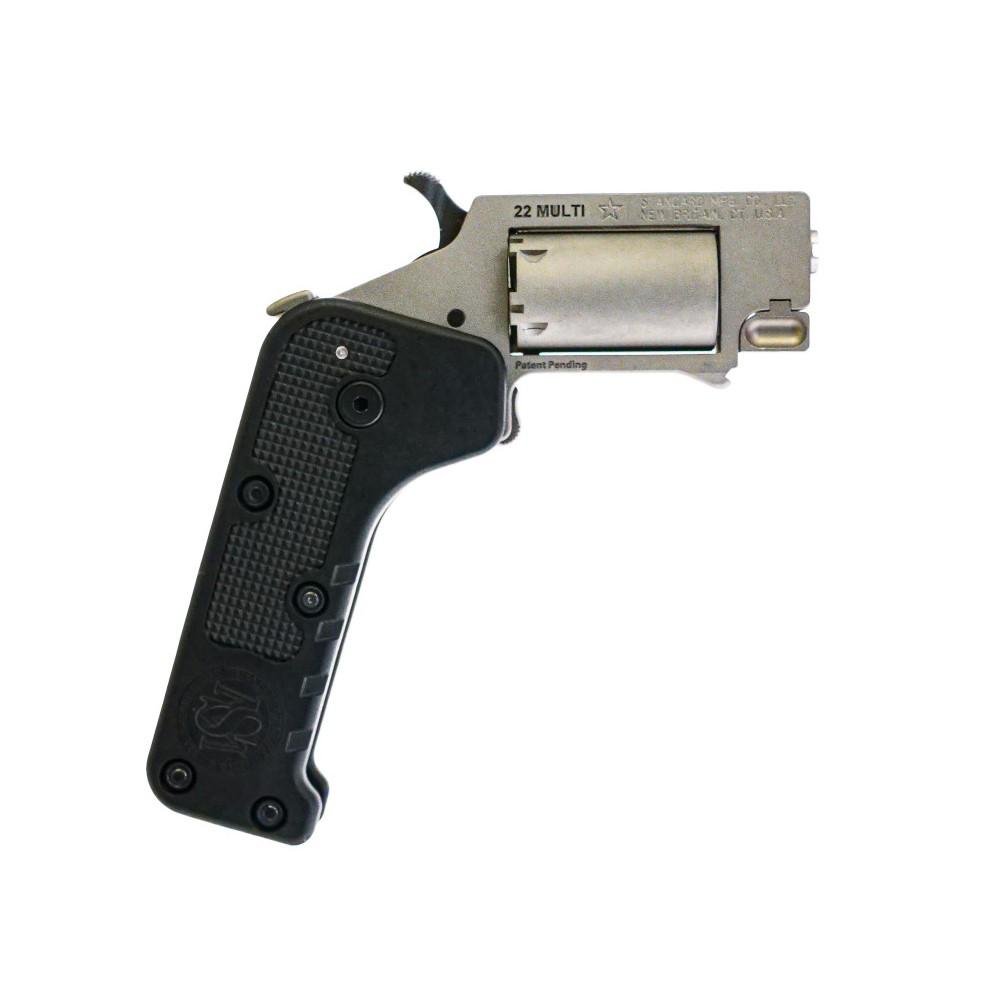 Standard Mfg Switch Gun Handgun Combo .22 WMR & .22 LR 5rd Capacity .75″ Barrel Silver with Black Grip Standard Mfg Switch Gun Handgun Combo .22 WMR & .22 LR 5rd Capacity .75″ Barrel Silver with Black Grip