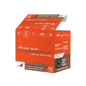 Migra Pheasant Long Range Shotshells 12ga 2-3/4″ 1-1/4oz 1350 fps #4 & #6 25/ct